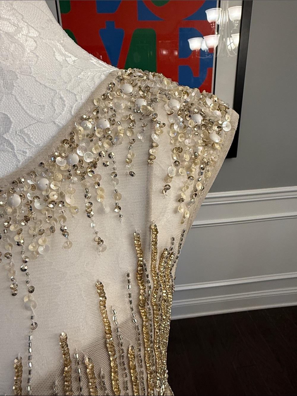Aidan Mattox Gold Beaded Gown - Picture 7 of 16